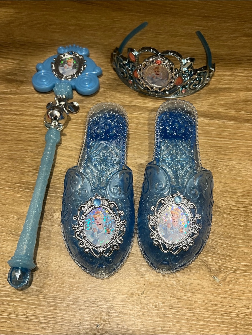 Cinderella Princess Dress-Up Tiara, Wand & Shoe Set - Kids Accessories